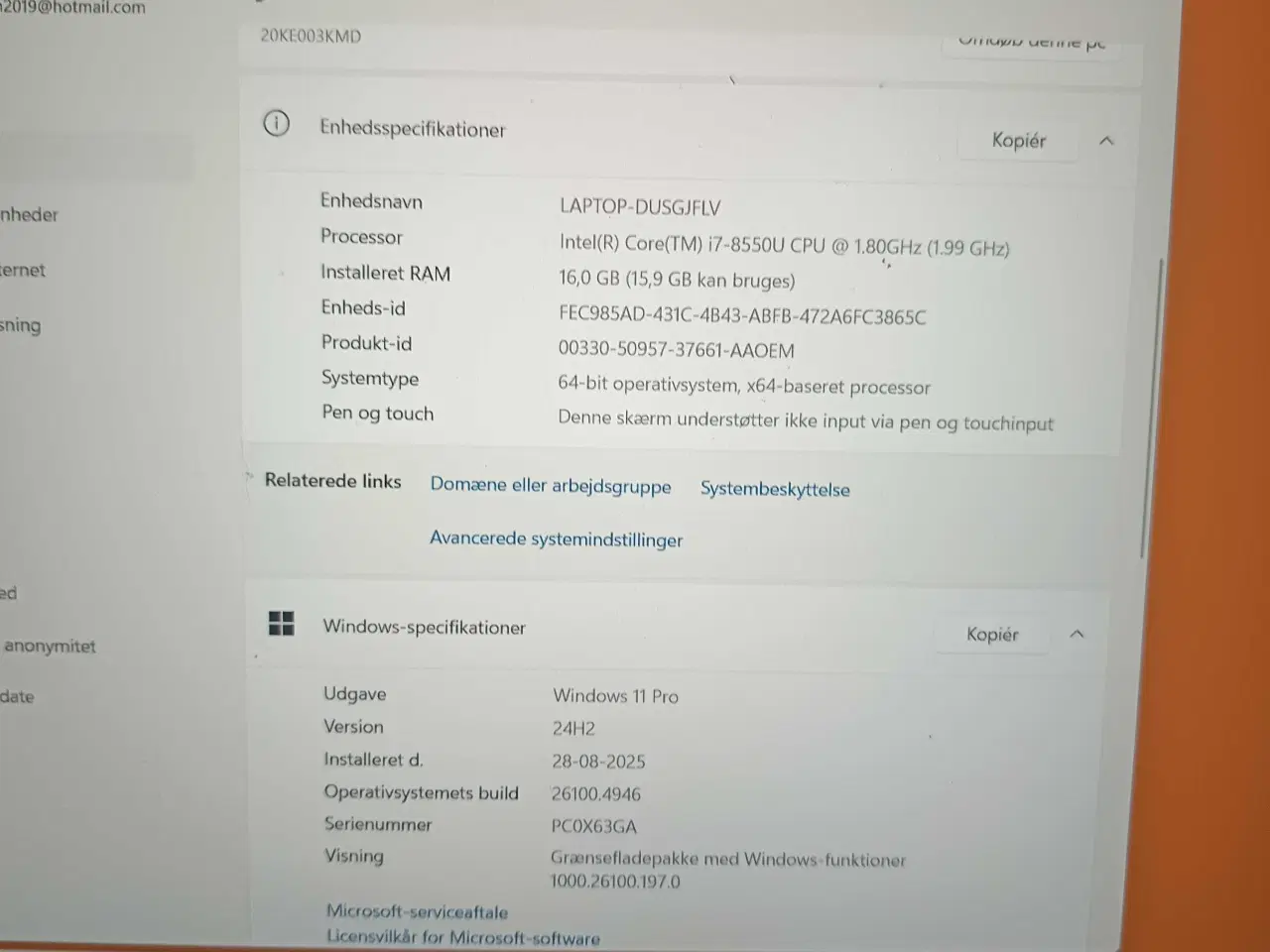 Billede 2 - Lenovo ThinkPad x280 12" i7-8550U