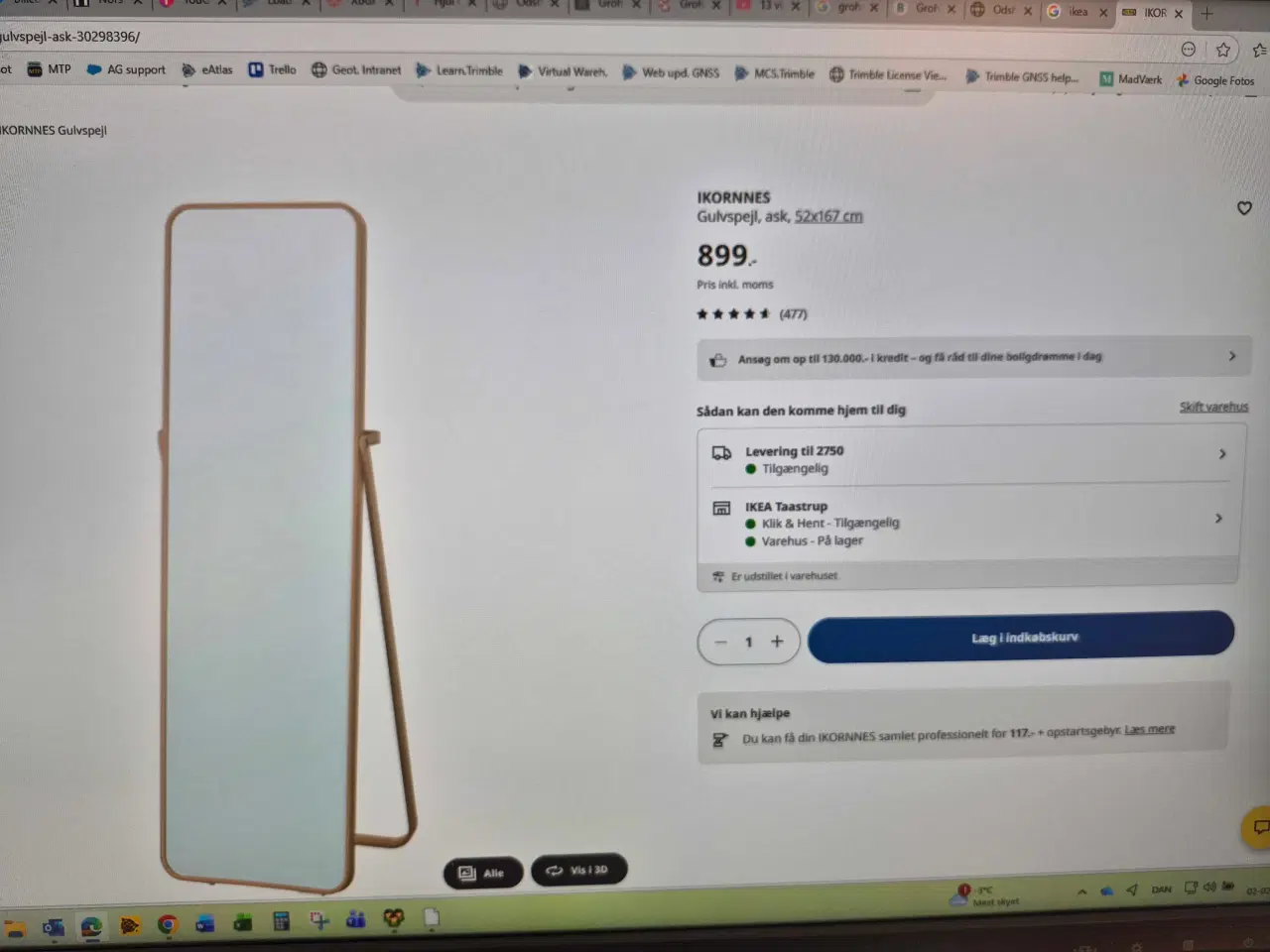 Billede 10 - Gulvspejl IKEA model Ikornnes, nypris 899,-