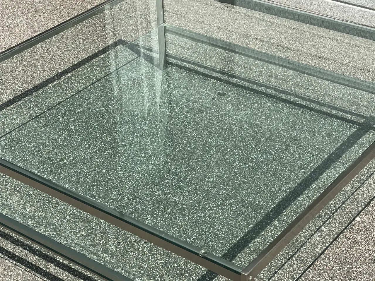 Billede 5 - Kvadratisk glas sofabord med aluminiumsstel