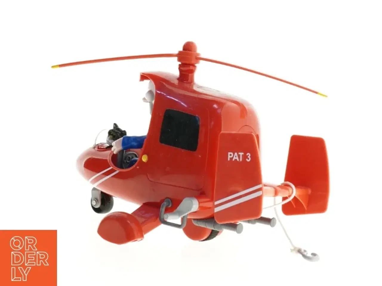 Billede 3 - Rød børnelegetøjshelikopter med Postmand Per (str. 26 x 18 x 16 cm)