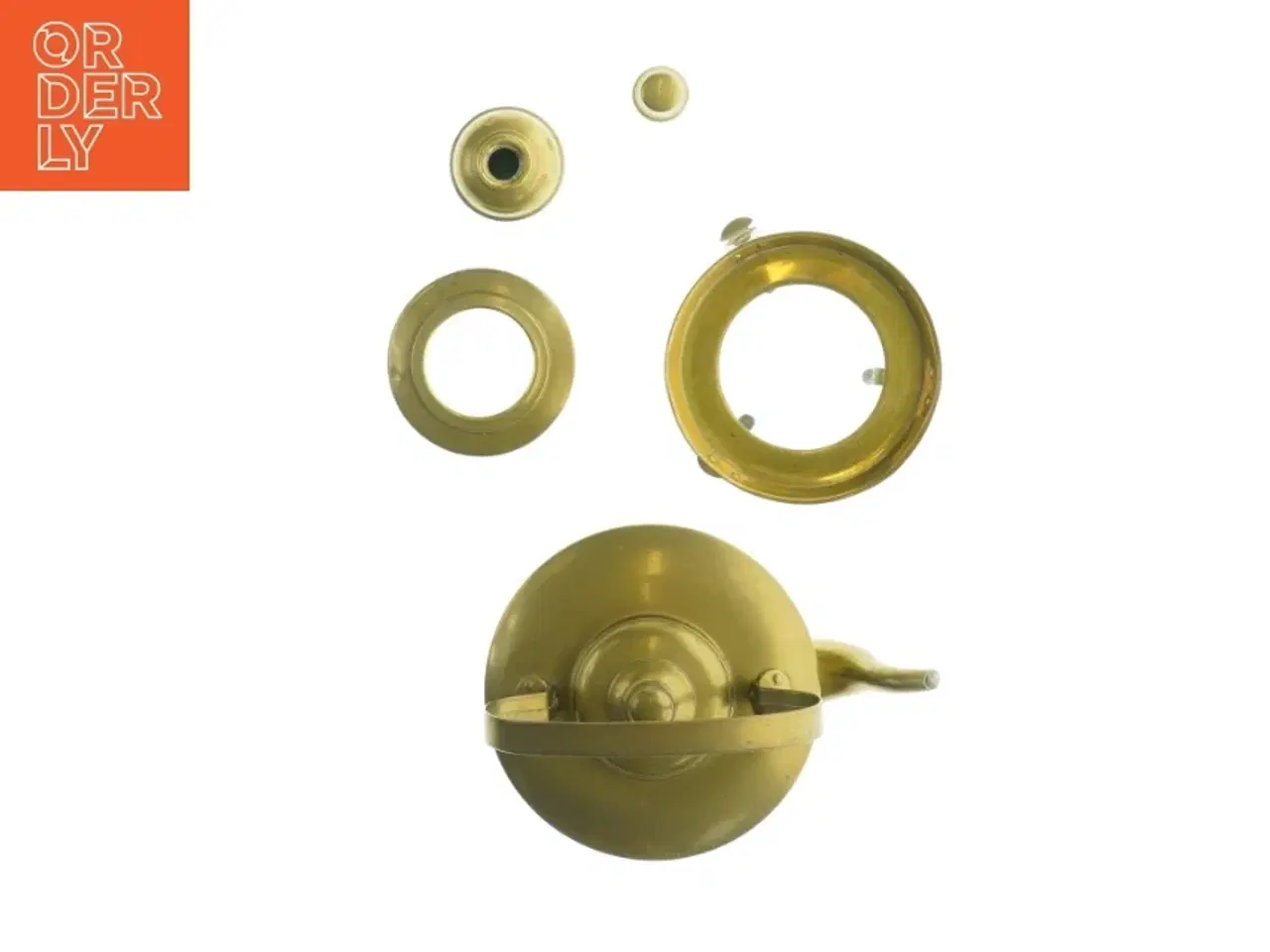 Billede 6 - Gammel messing thekande (str. 20 x 16 cm)