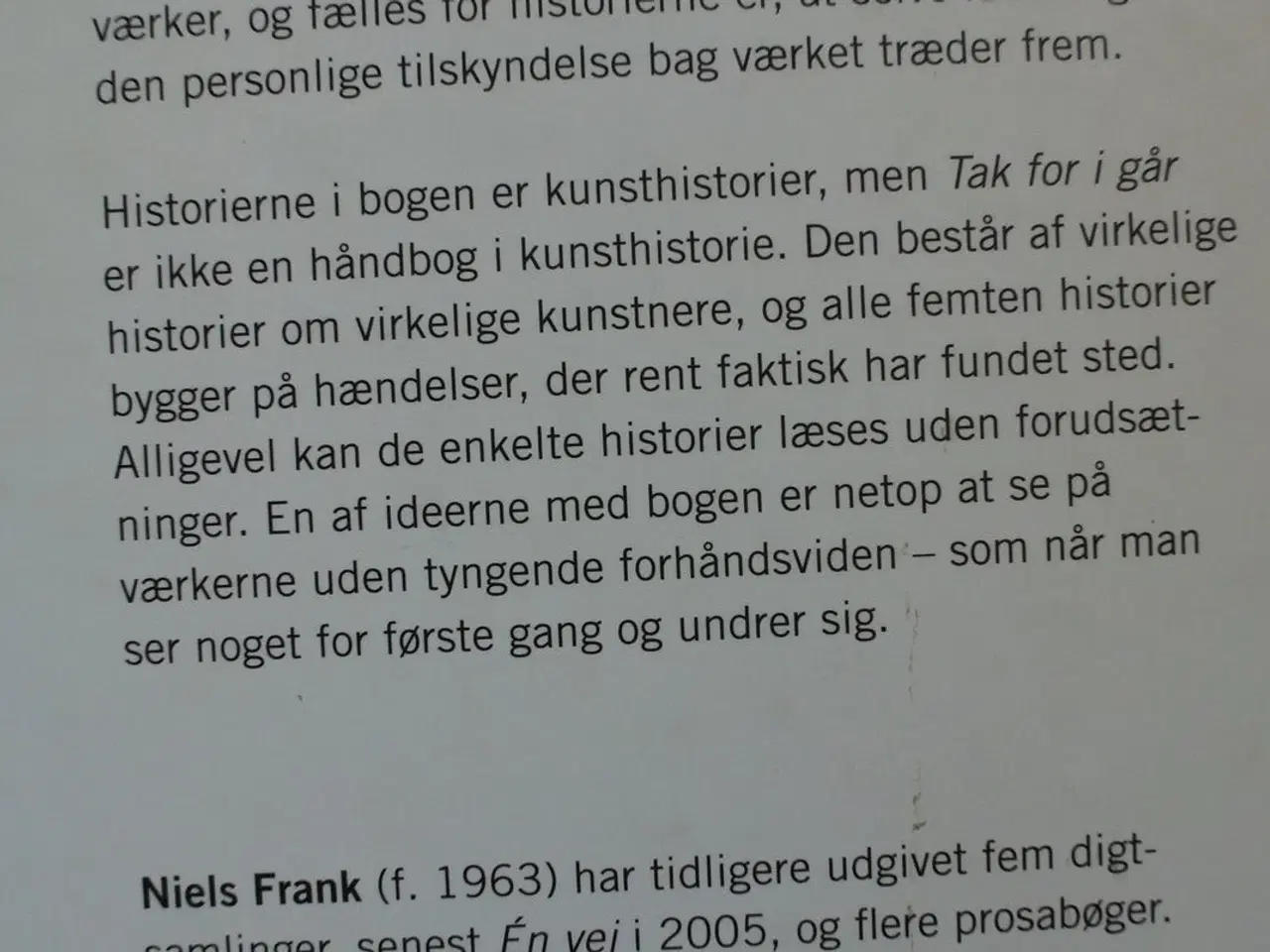 Billede 1 - tak for i går - 15 kunsthistorier, af niels frank,