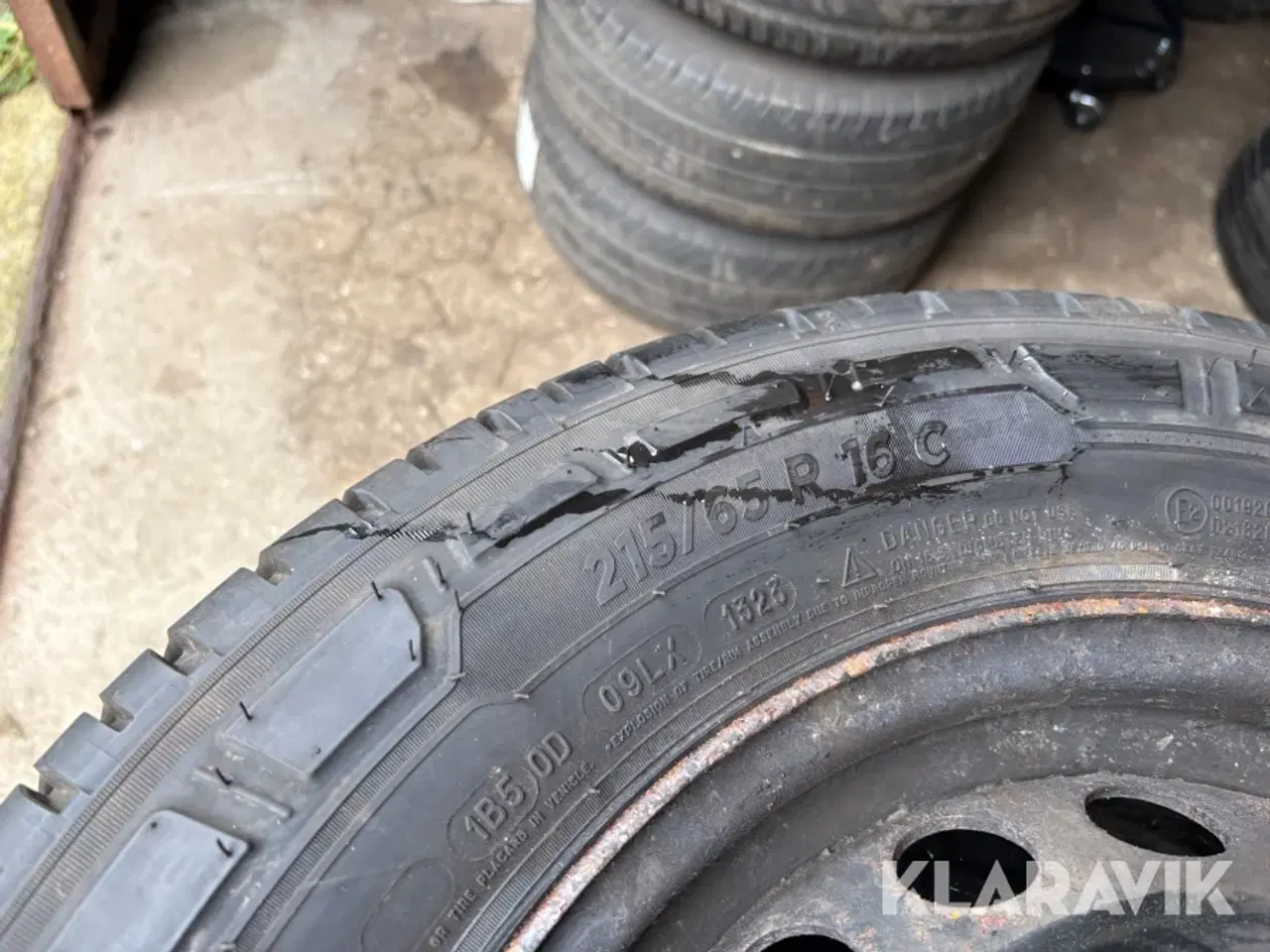 Billede 6 - Dæk på stålfælge Continental + michelin 4 styk