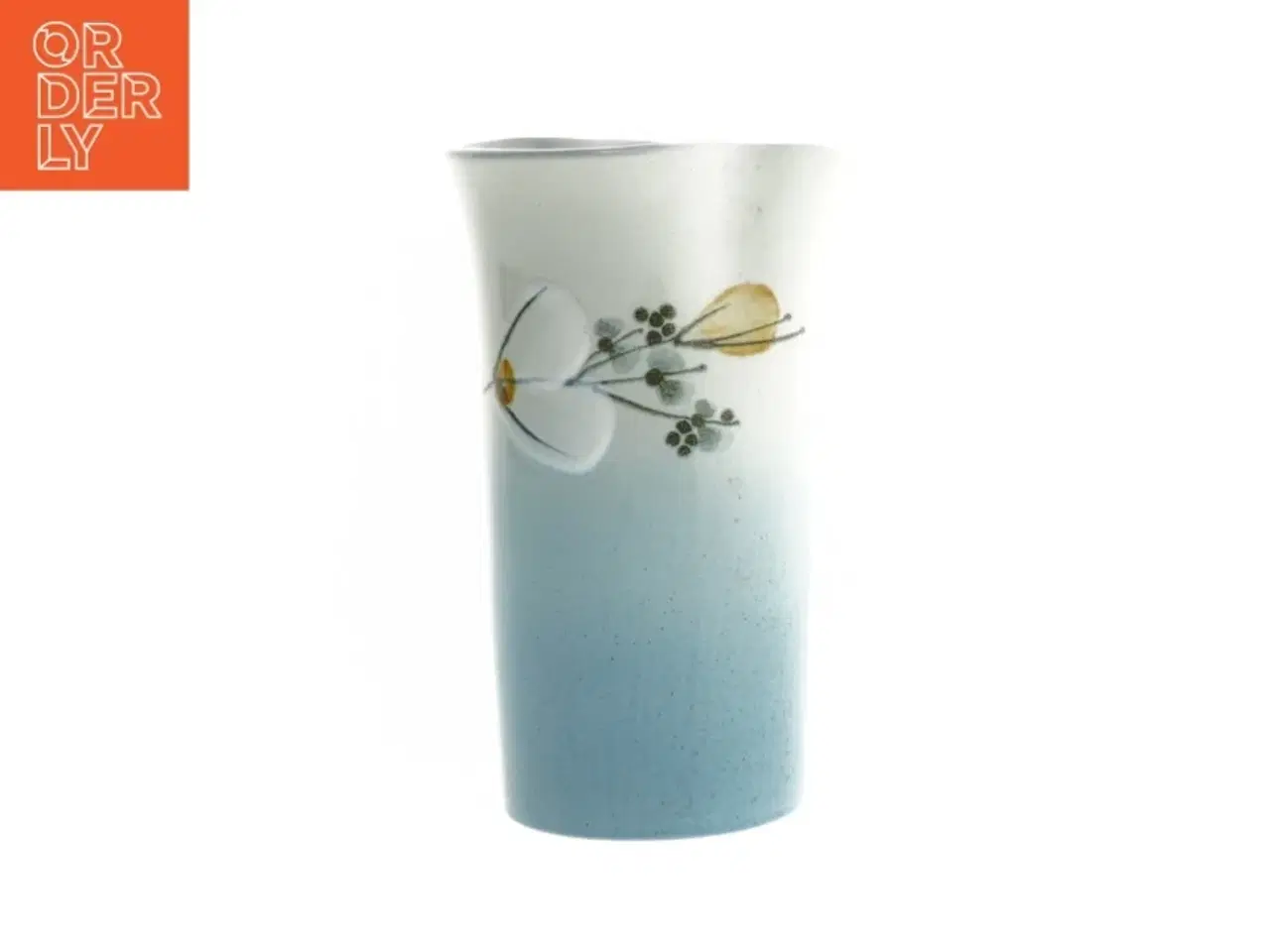 Billede 1 - 1 sortering Fajance Vase med blomstermotiv fra Royal Copenhagen (str. 18 cm)