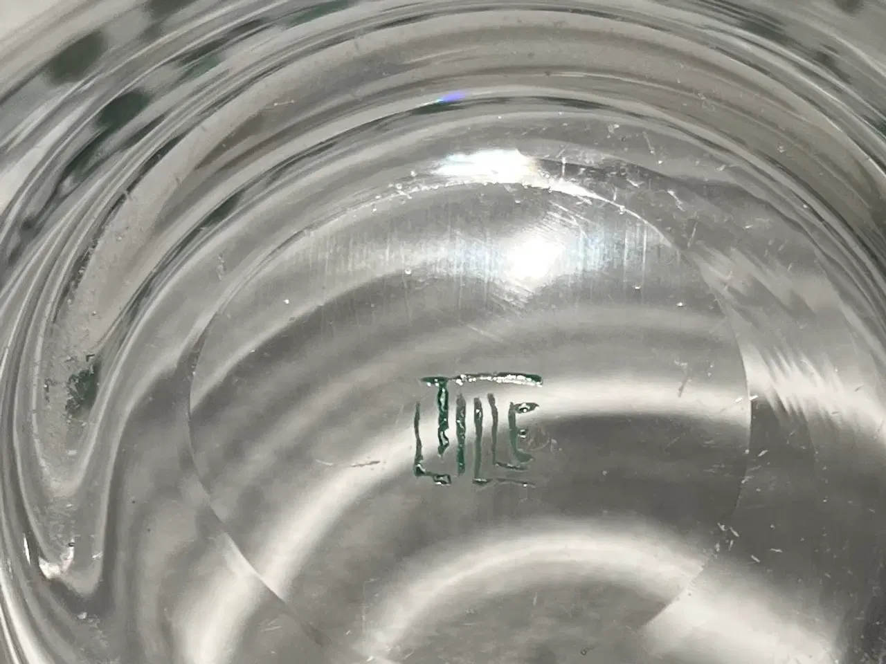 Billede 4 - Lille Glasskål med grønne blade mønster