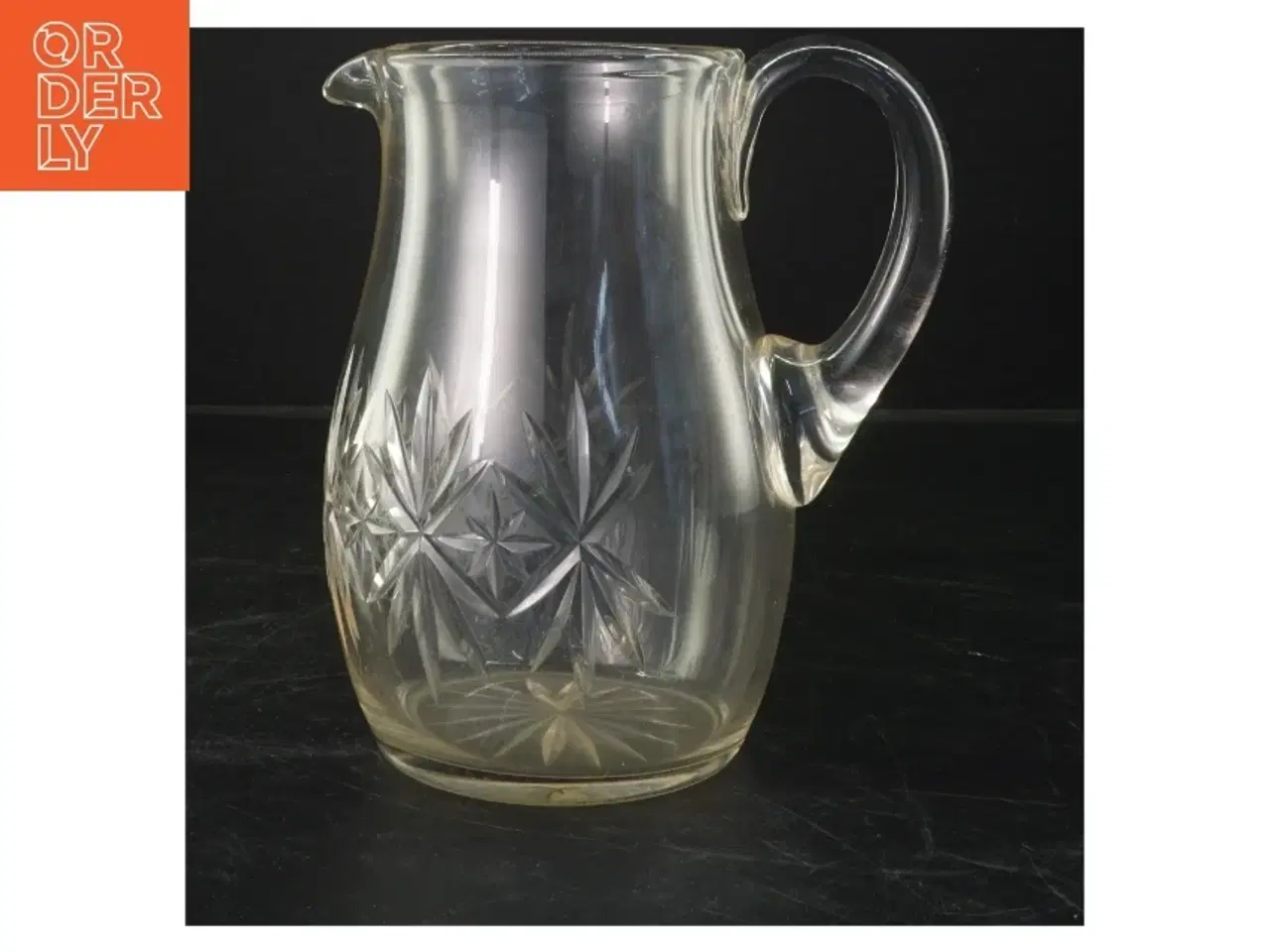 Billede 1 - Glaskande med indgraveret mønster (str. 18x16 cm)