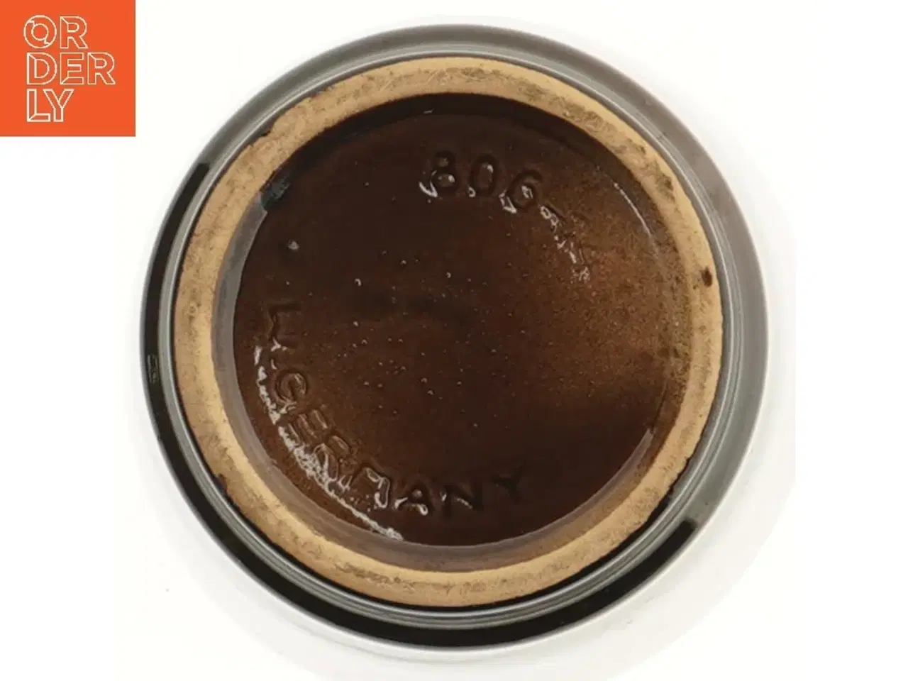 Billede 3 - Keramisk vase med brun gradient (str. Ø 14 cm længde 11,5 cm)