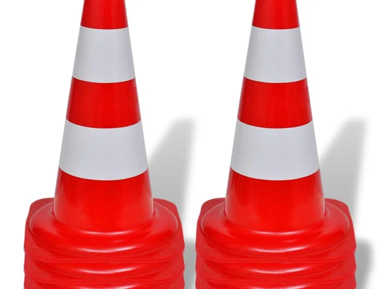 Billede 2 - Reflekterende trafikkegle 10 stk. 50 cm rød og hvid