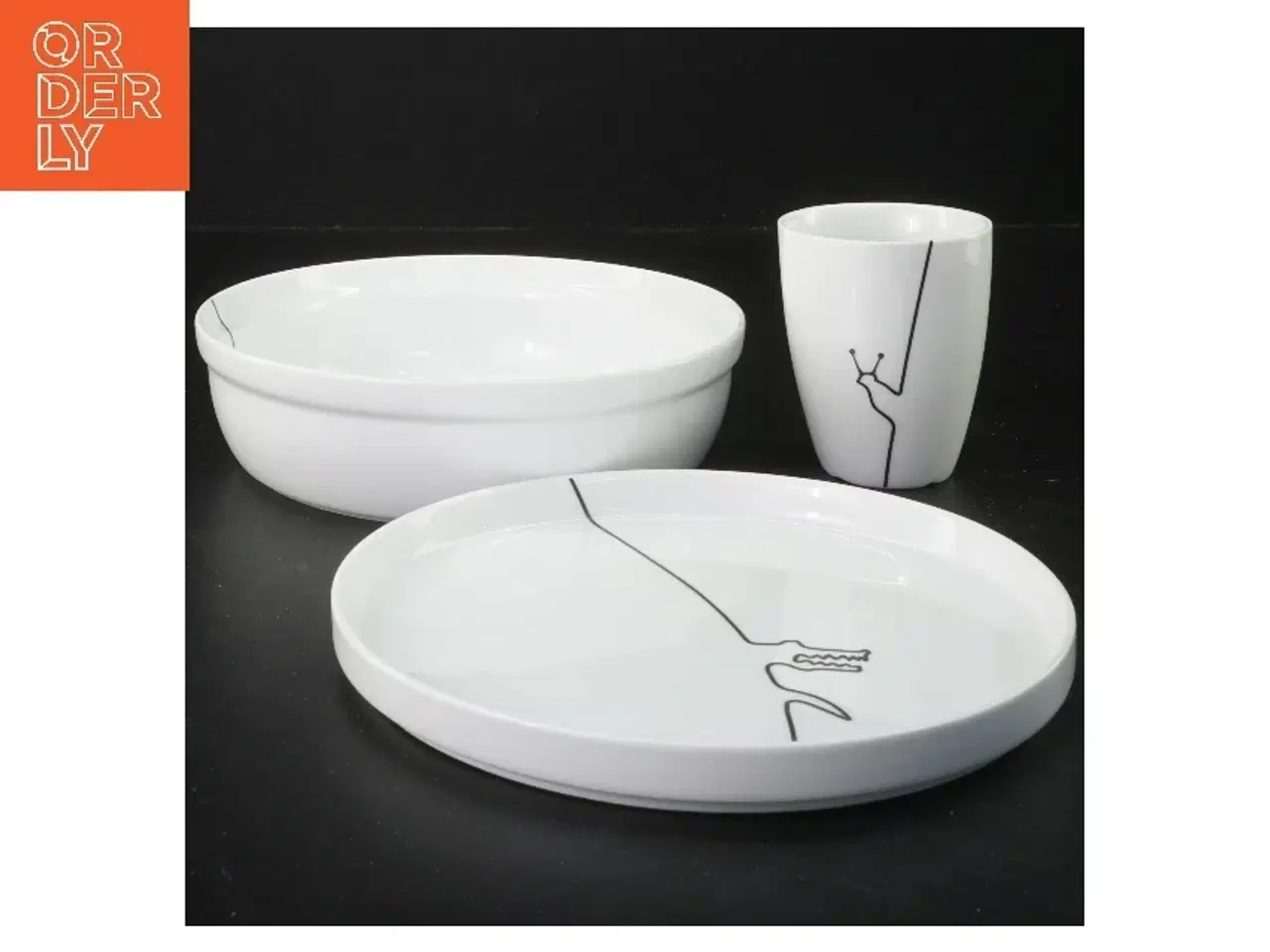 Billede 2 - Børnesæt med 3 dele i porcelæn fra Menu (str. Ø 17,5 & 6,5 & 17,5 cm)