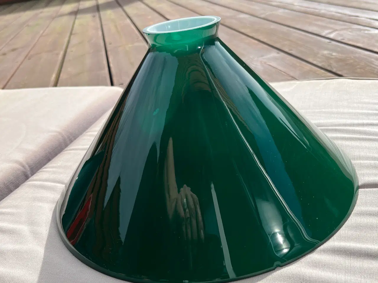 Billede 1 - Lampeskærm- skomager pendel grønt glas