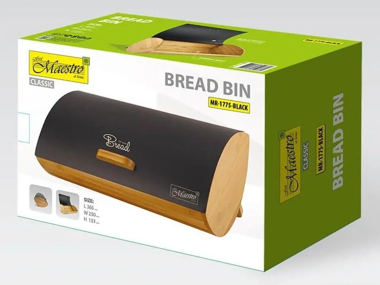 Billede 7 - Brødkasse Maestro MR-1775 – bambus og sort metal