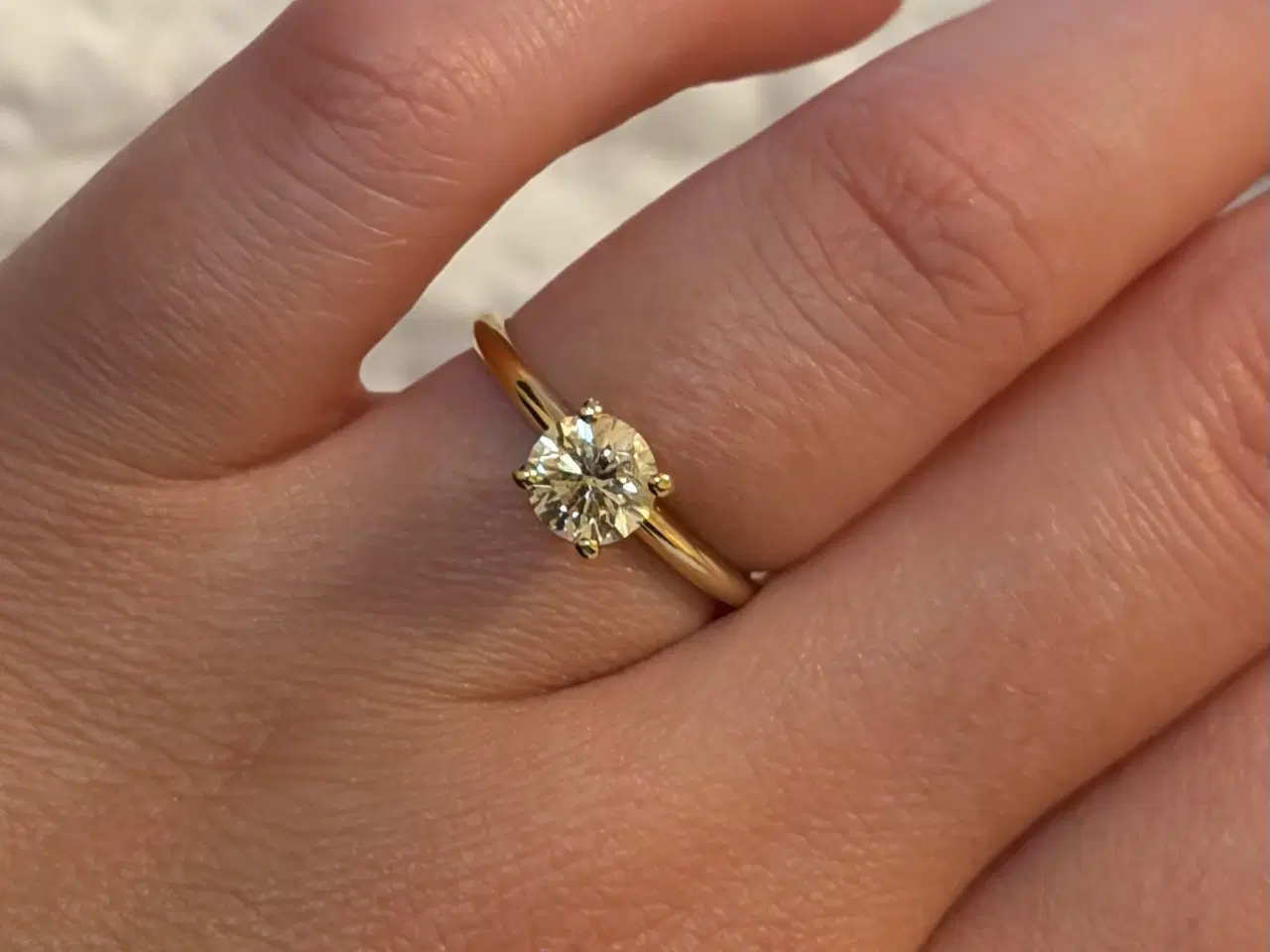 Billede 5 - Smuk 14K guldring med naturlig fancy yellow diaman