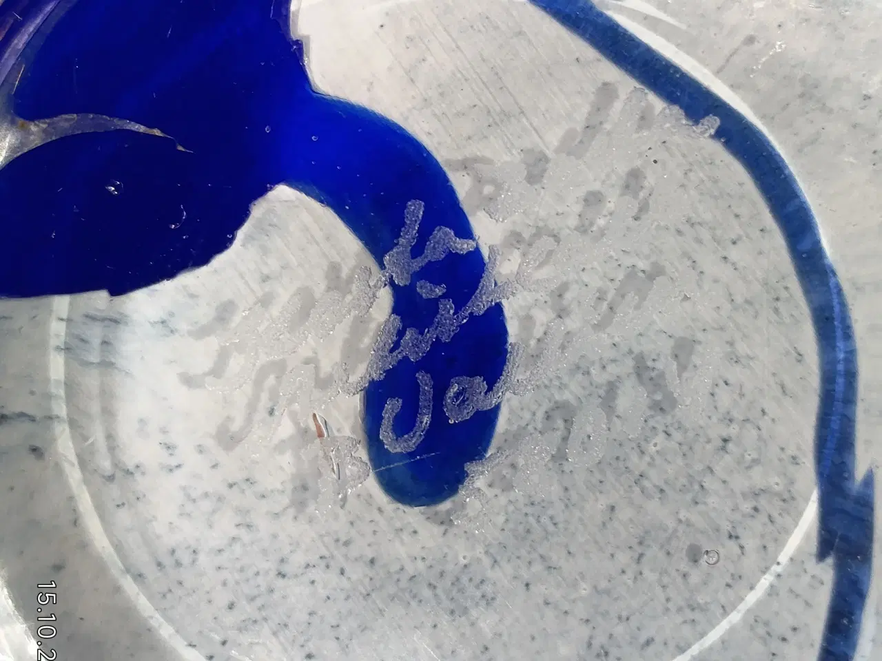 Billede 8 - Bertil Vallien skål 'Galaxy Blue' Signeret 