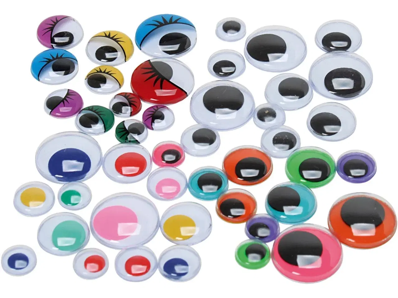 Billede 1 - Farvede Rulleøjne 9,5-19 mm - 500 stk. til Kreativitet