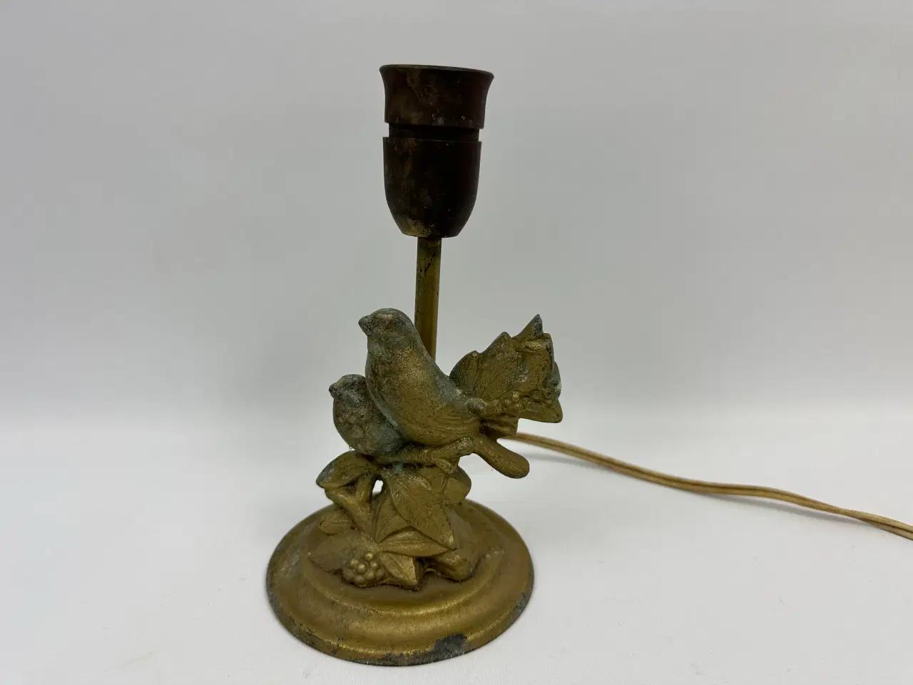 Billede 1 - Vintage lampefod med fugle ornameneter