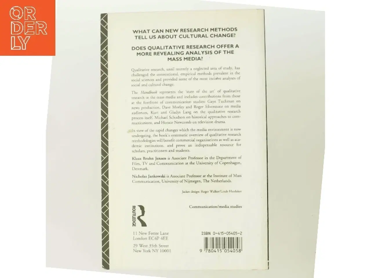 Billede 3 - A Handbook of qualitative methodologies for mass communication research (Bog)