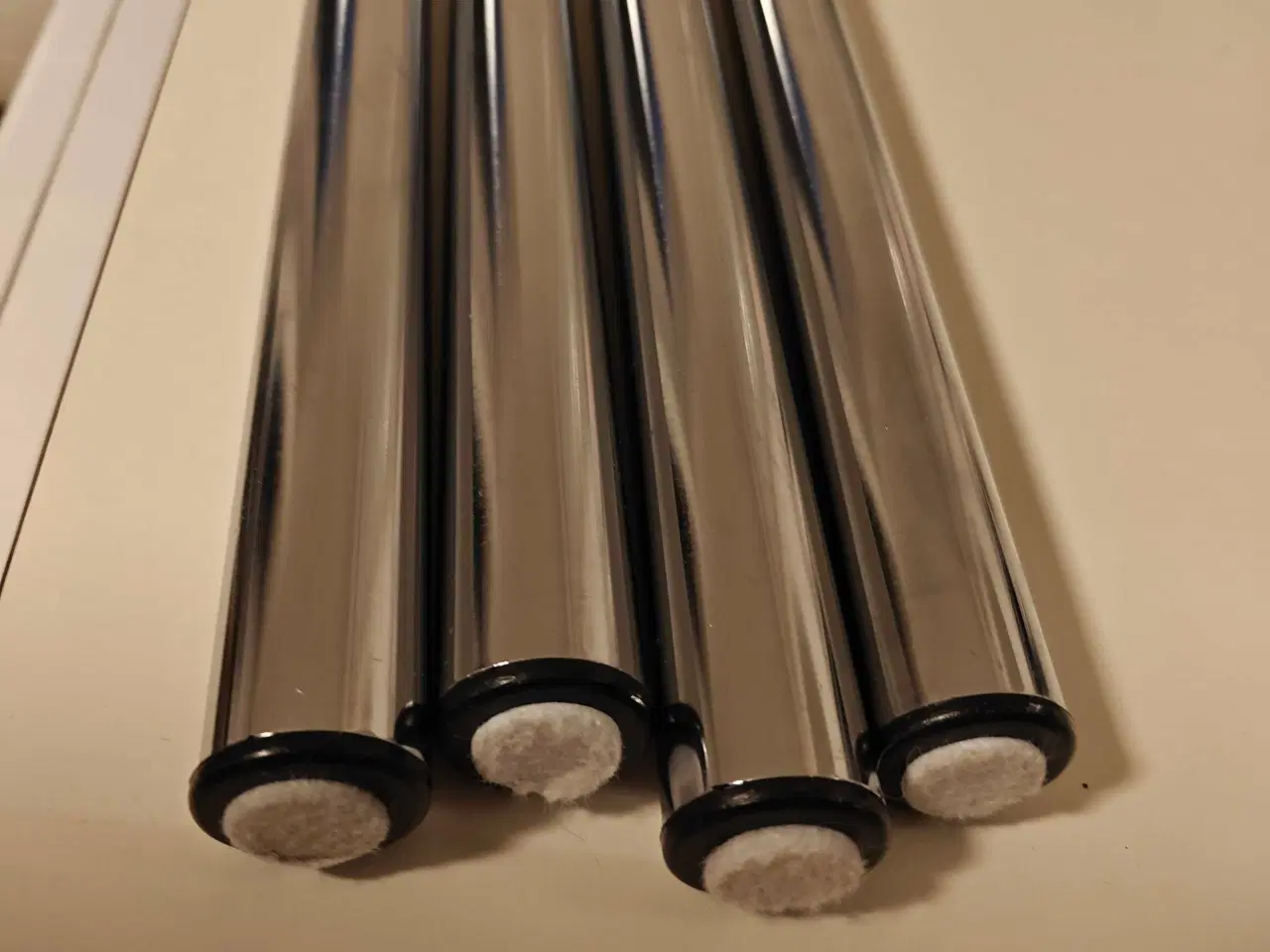 Billede 1 - 4 stk Bordben 80 cm blank stål