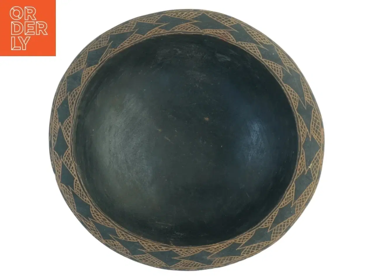Billede 3 - Træskål med udskæringer (str. Diameter 35 cm h 13,5 cm)