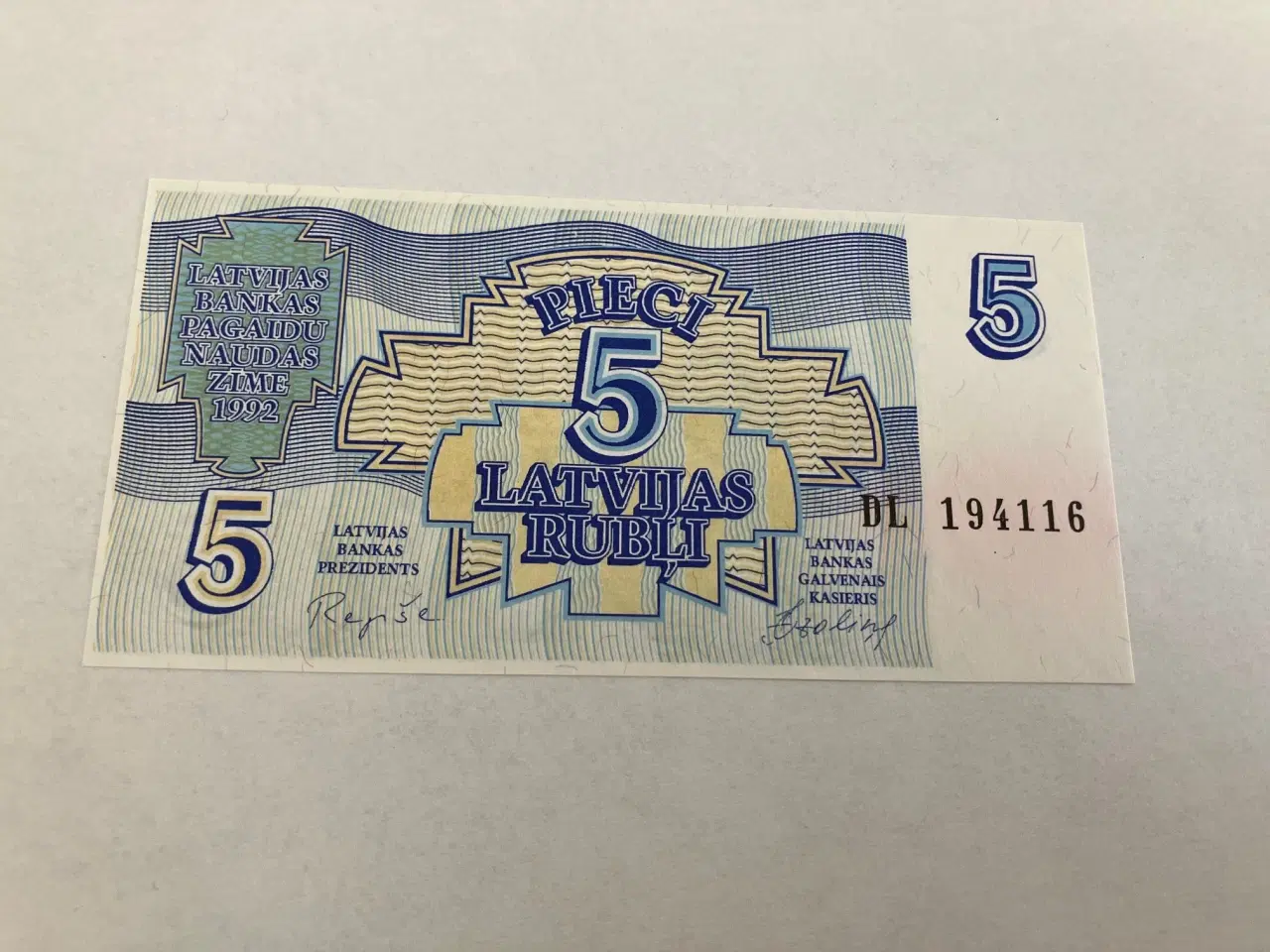 Billede 1 - 5 Rublu Latvia 1992