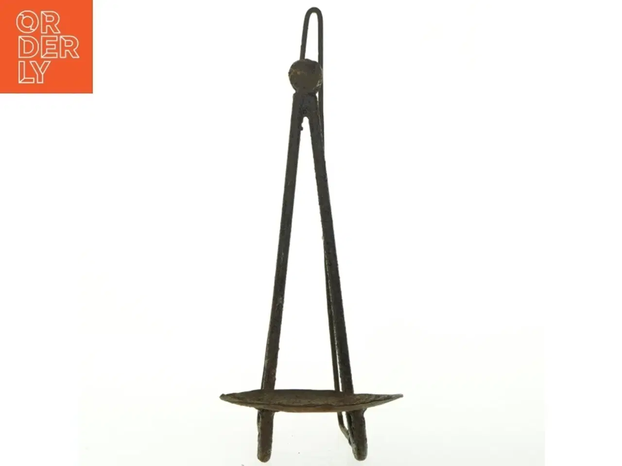 Billede 2 - Antik jernlysestage (str. H. 29 cm)