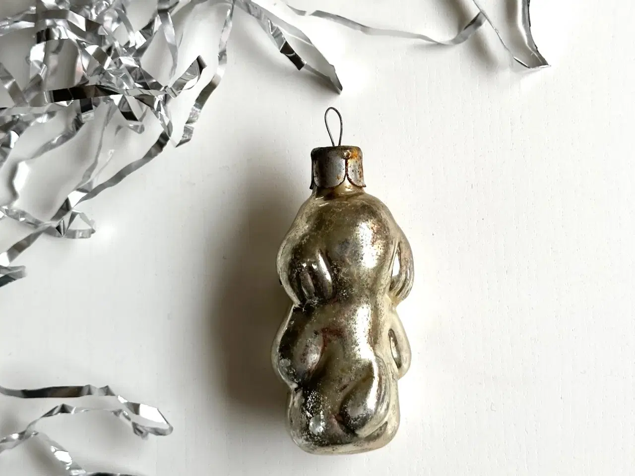 Billede 4 - Vintage juleornament, sølv hund