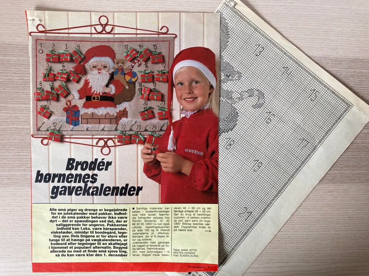 Billede 1 - Broderimønster: Julekalender - Julemand i skorsten