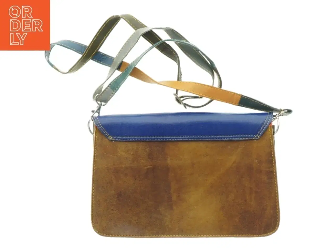 Billede 2 - Farverig lædertaske (str. 28 x 19 cm)