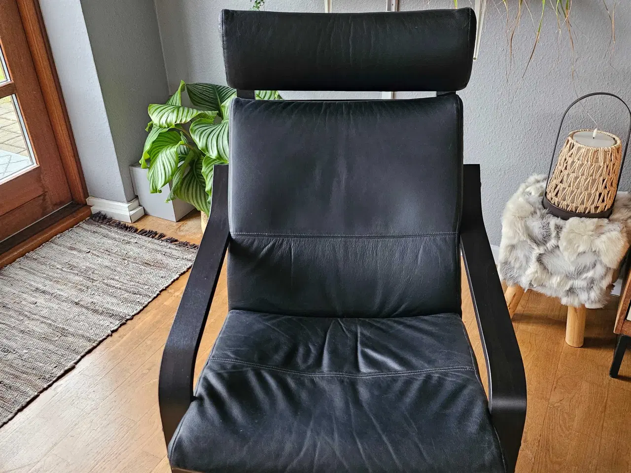 Billede 1 - Sort læder hvile/lænestol