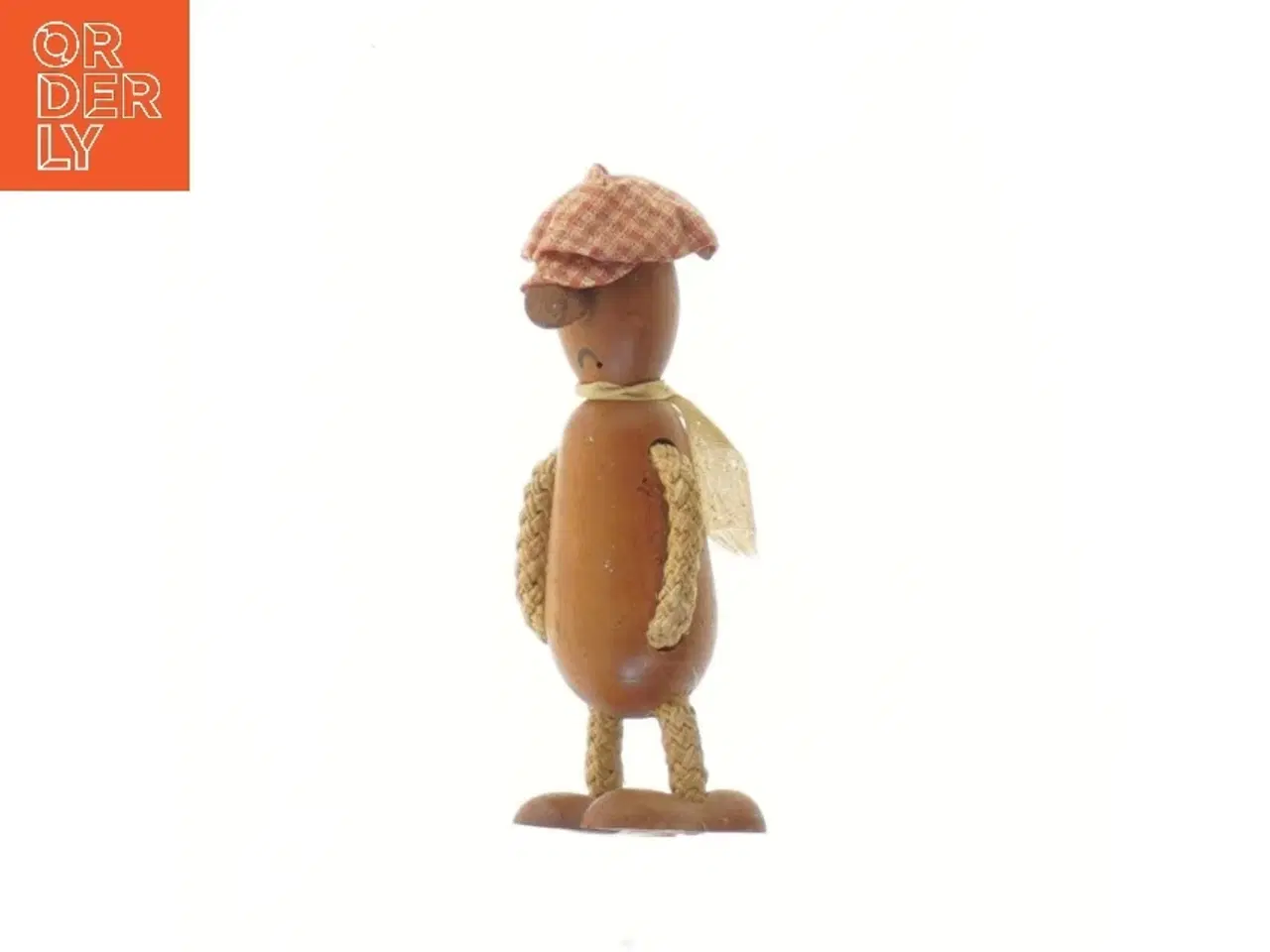 Billede 2 - Kasket karl. Træfigur med tøj fra Lyngby (str. 13 cm)