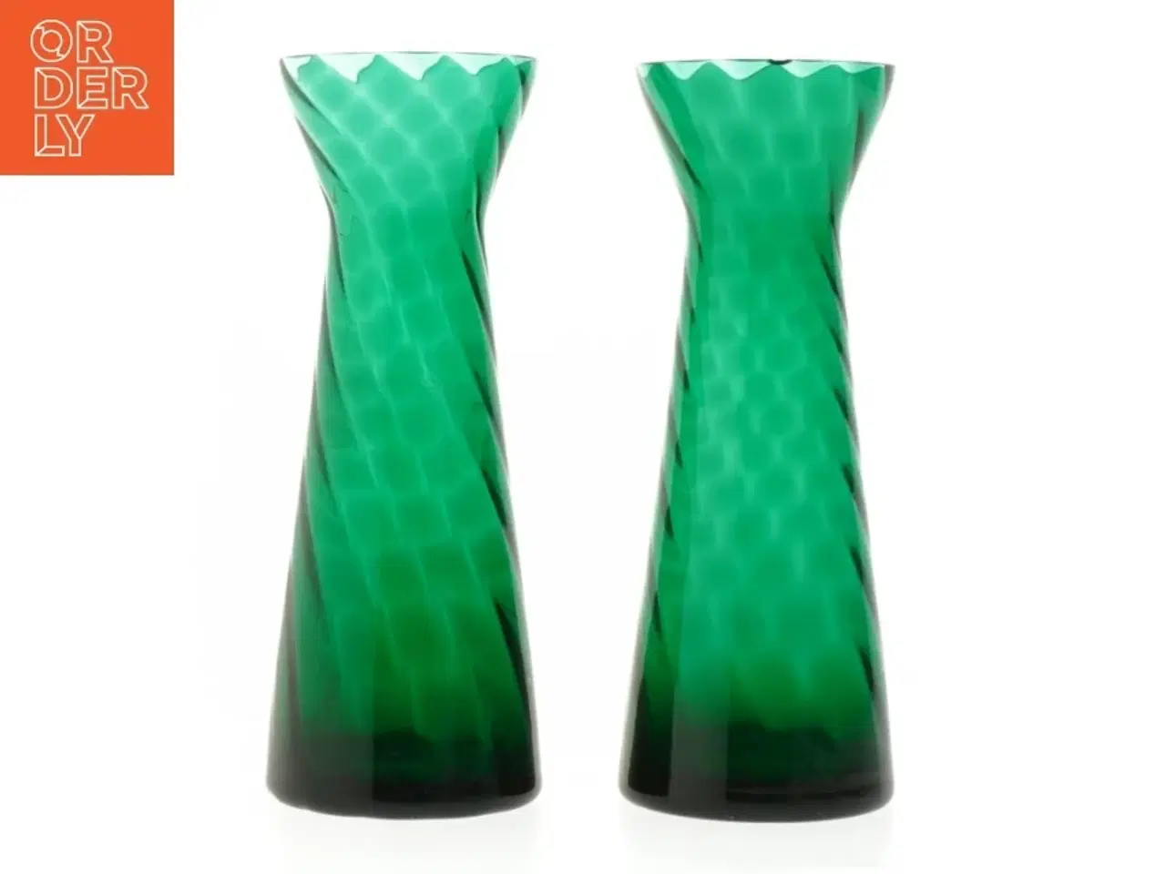 Billede 1 - Grønne glasvaser, 20 cm, 2 stk. (str. 20 cm. 2 styk)