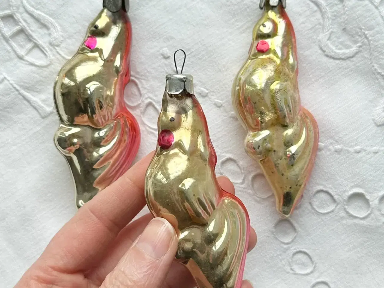 Billede 3 - Sovjetisk glaspynt, haner, 3 stk samlet, NB