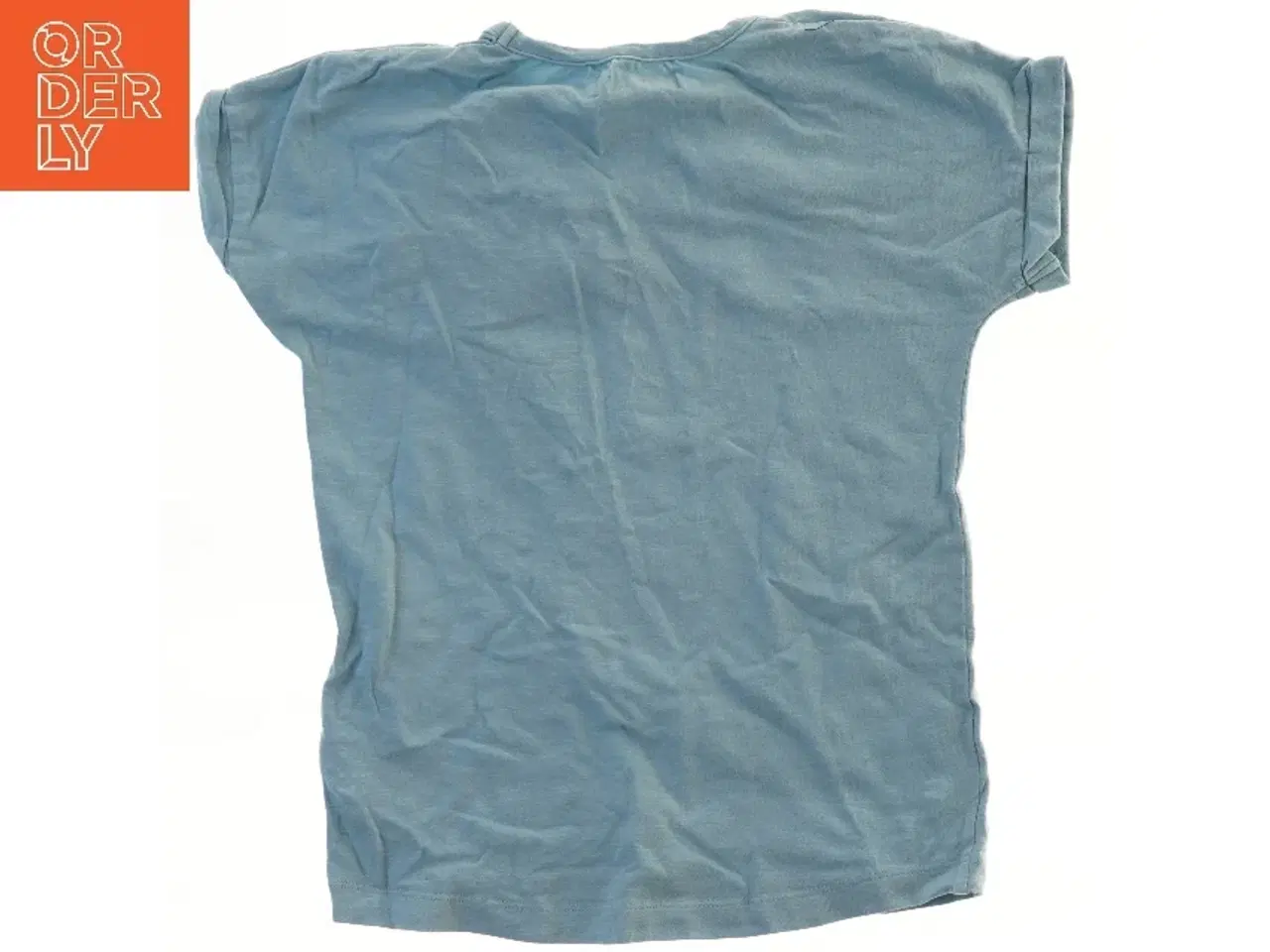 Billede 2 - Blå T-shirt med fuglemotiv fra Minymo (str. 122)