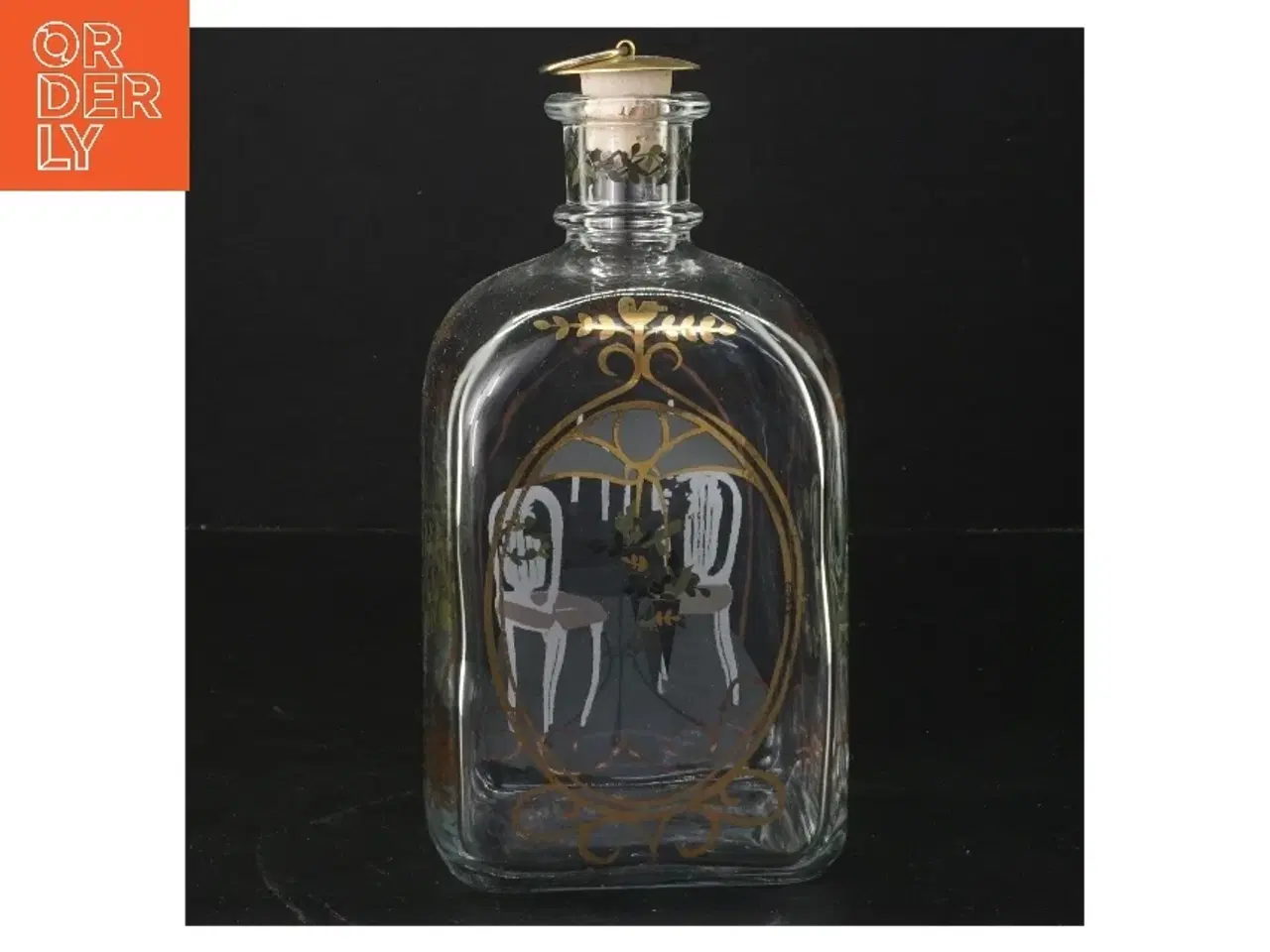 Billede 3 - Dekorativ julesnap/kluk flaske med motiv (str. 20x9x7 cm)fra holmegaard