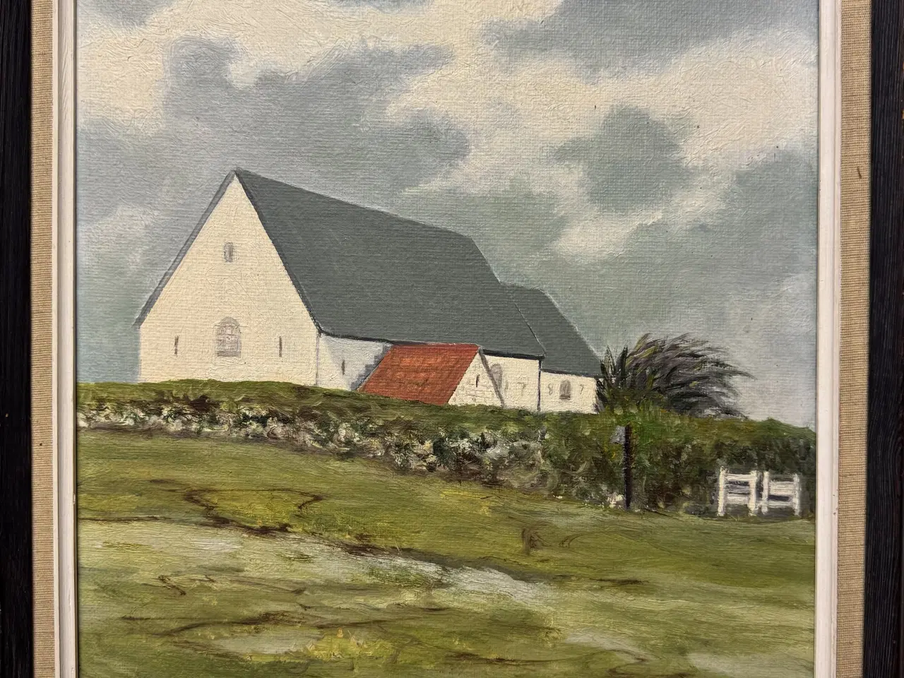 Billede 1 - Maleri af Mårup Kirke i Lønstrup uden anker