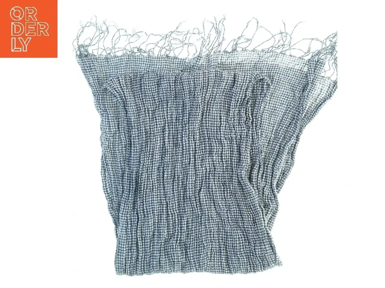 Billede 6 - Blåt og hvidt ternet tæppe (str. 155 x 70 cm)