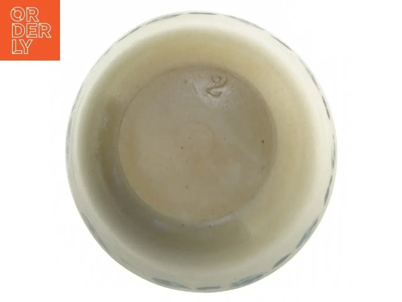 Billede 4 - Håndlavet Saltglaseret Keramikskål med blåt mønster (str. 13 x 6 cm)