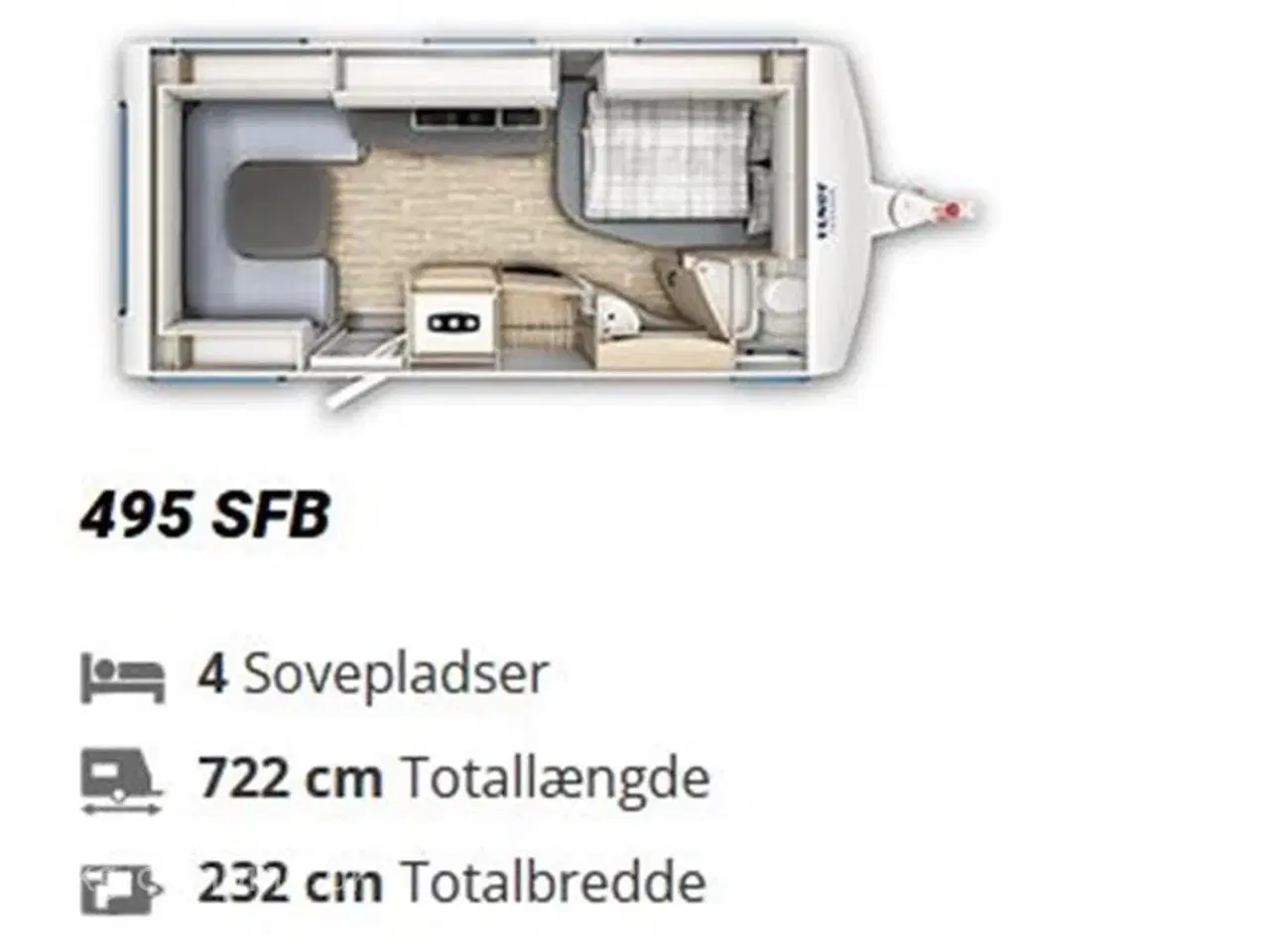 Billede 13 - 2023 - Fendt Apero 495 SFB   Den nye APERO med franskseng og rundsiddegruppe. Vognen kun brugt få gange.