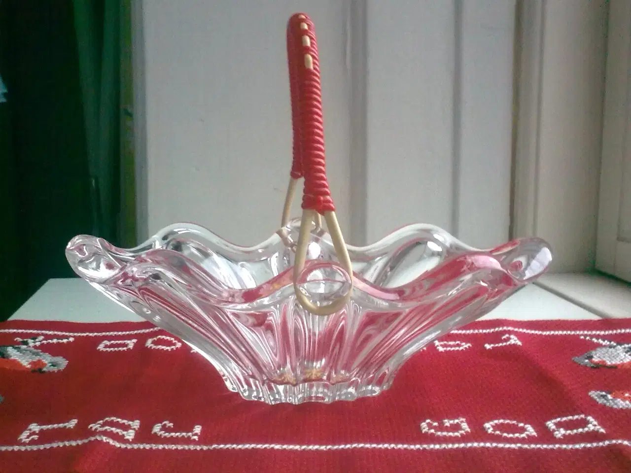 Billede 1 - Glasskål m hank RETRO * KONFEKT jul KURV