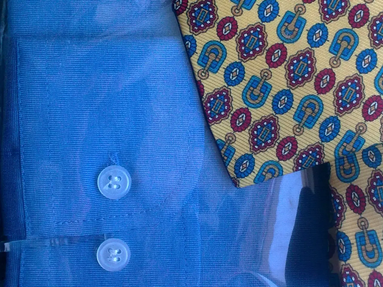 Billede 3 - Skjorte langærmet SE MÅL støvblå UBRUGT