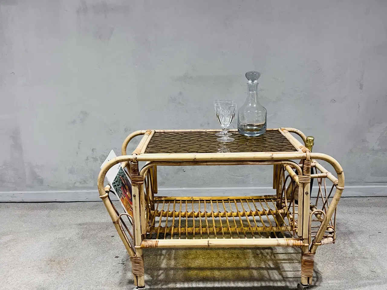 Billede 3 - Rullebord, bambus, barvogn, 1960’ 70’