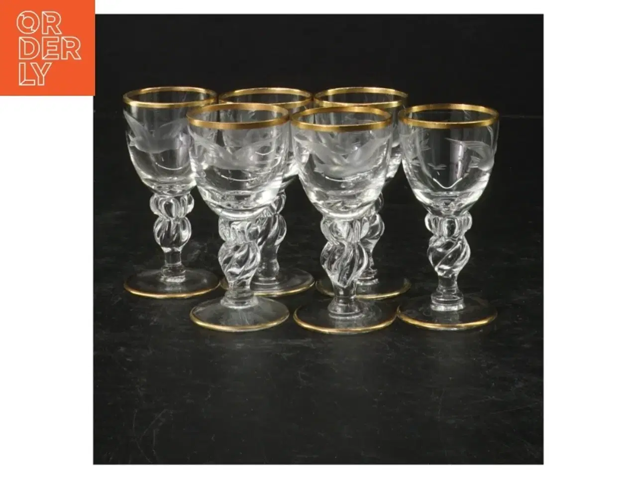 Billede 2 - Sæt af seks krystal champagneglas (str. Ø. 5 cm. længde, 9 cm)