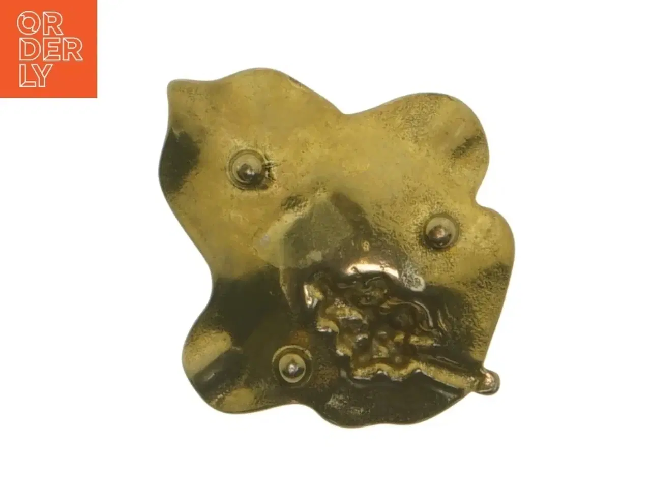 Billede 4 - Lille bladformet Messing skål (str. 10x8,5 cm)