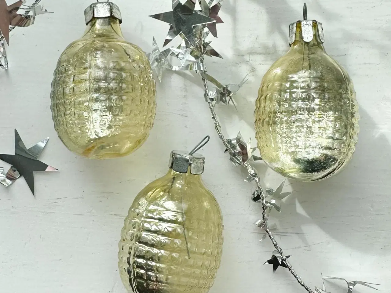 Billede 4 - Vintage julekugle, champagnefarvet lanterne, pr stk