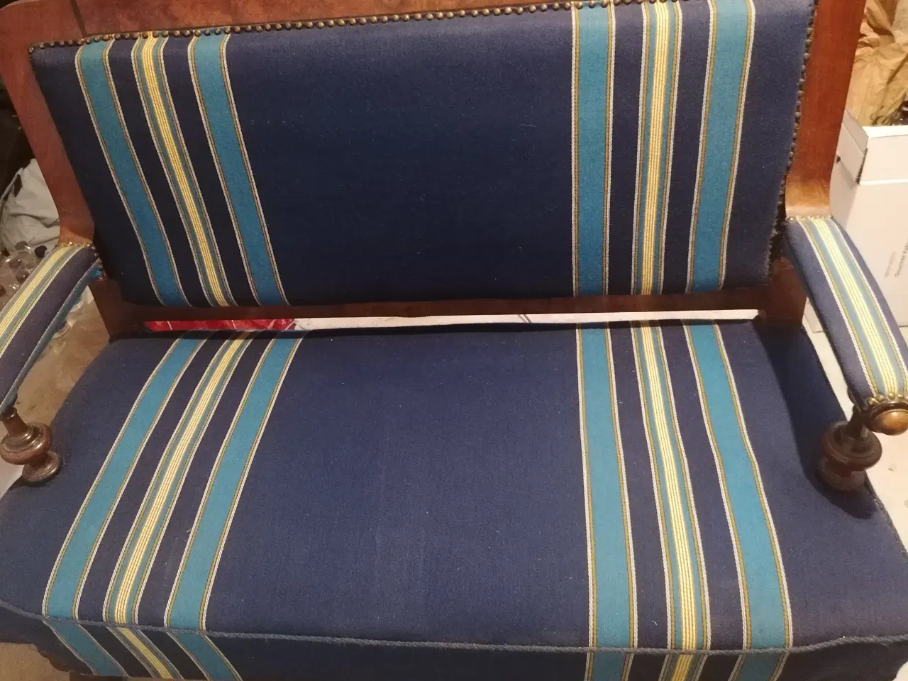 Billede 1 - Retro sofa med stribet uld stof 