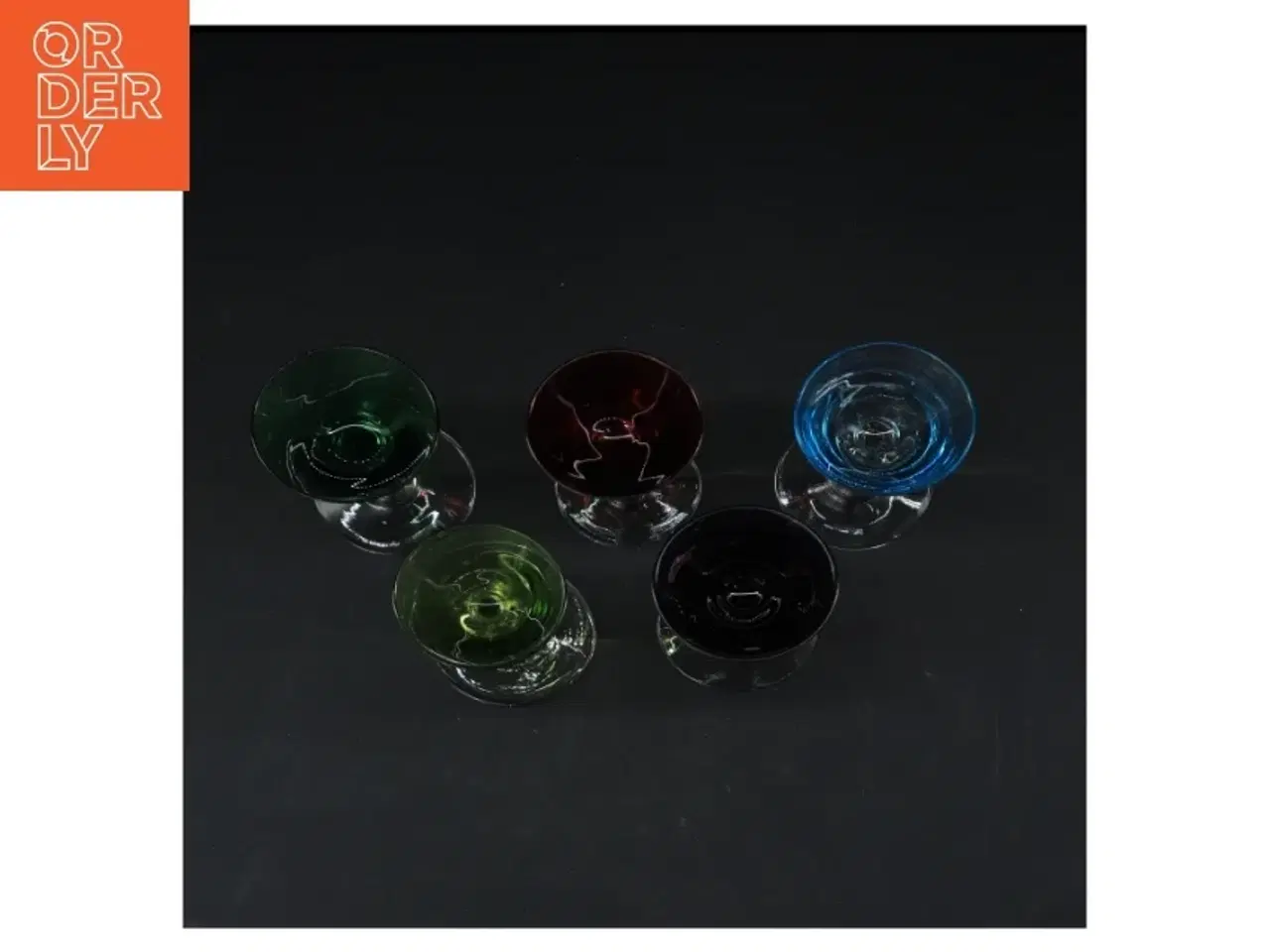 Billede 2 - Farvede vinglas (str. 5 styk. ø. 5 cm. længde. 14 cm)