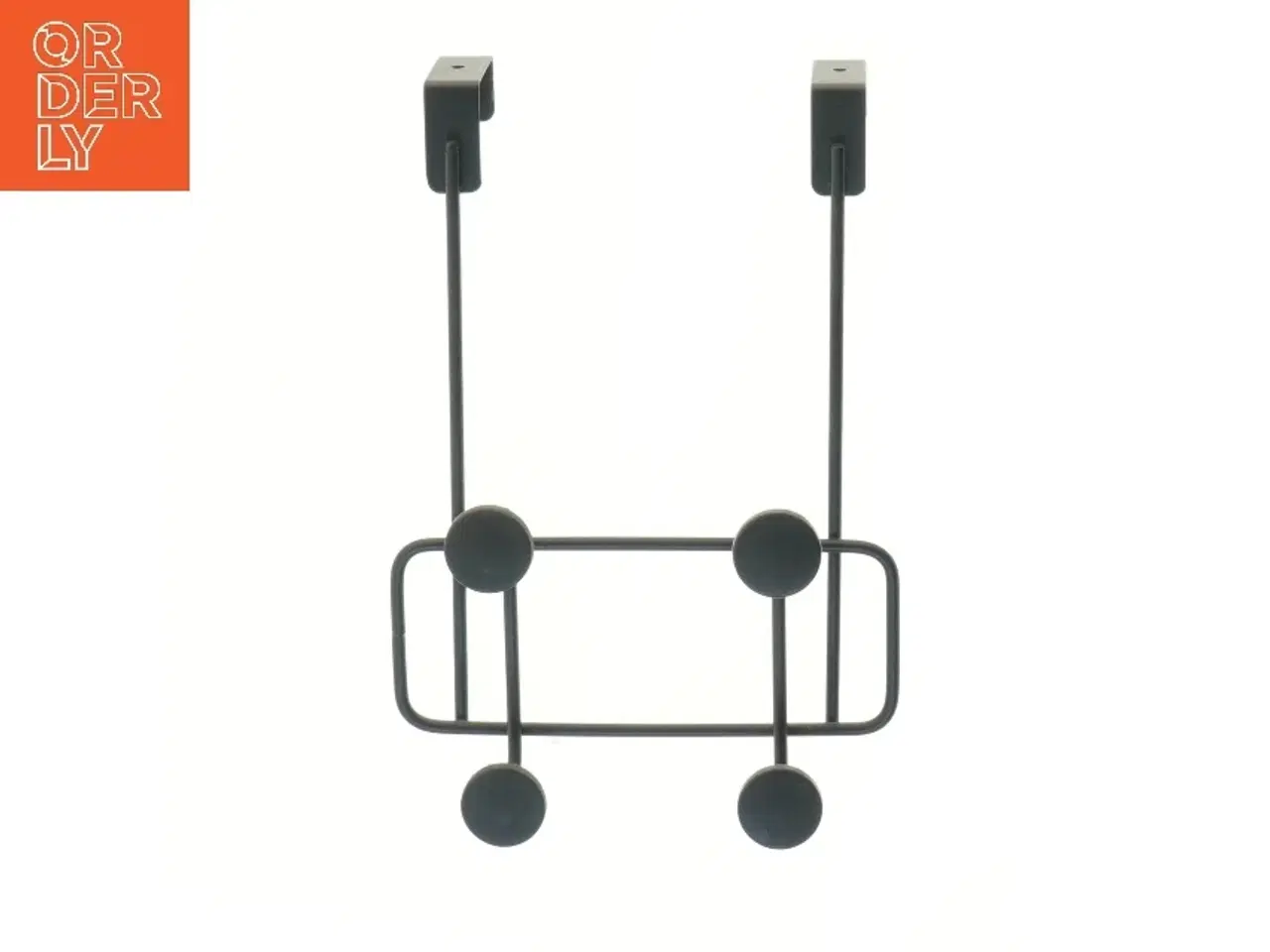 Billede 1 - Sort dørkrog med knager (str. 29x18 cm)
