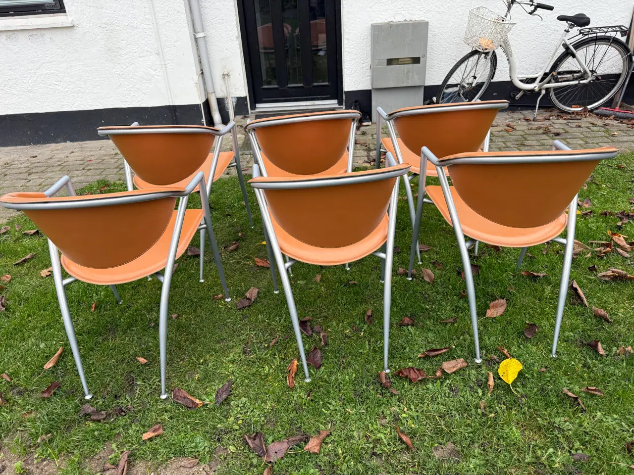 Billede 4 - 🇮🇹 Italienske Retro Spisebordsstole i Læder – Ca