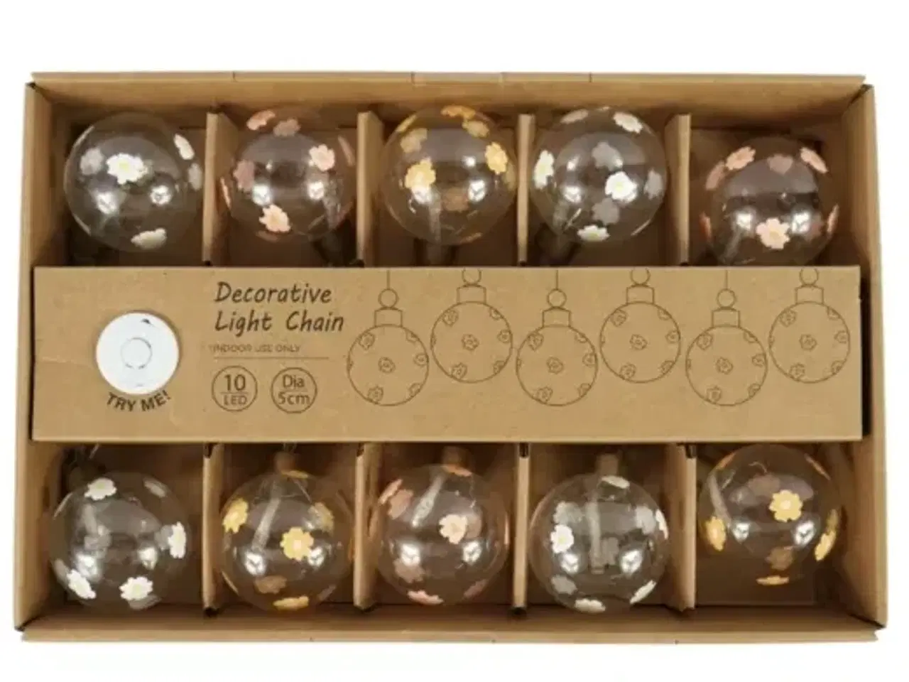 Billede 2 - 4 stk. lyskæde 10 led batteridrevet 320 cm assorteret(ubrugt)