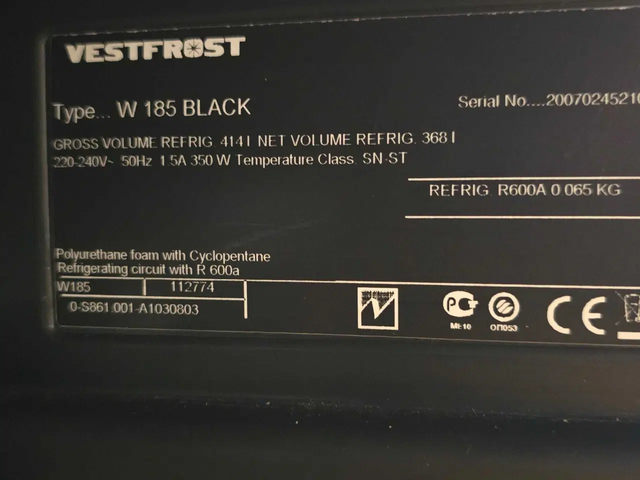 Billede 4 - Vestfrost W185 vinkøleskab 2 zoner 