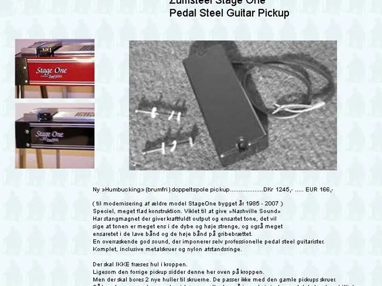 Billede 1 - Pedal Steel Guitar brumfri pickupper